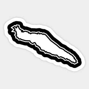 Texada Island White Outlined Silhouette - Simple and Classic - Texada Island Sticker